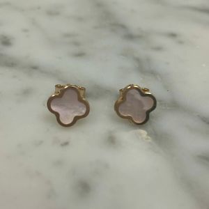 SOLD 14K Yellow Gold Mother of Pearl Stud Earrings